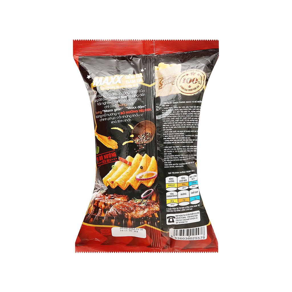 Bánh Snack Swing Orion Vị Bò Nướng Tiêu Đen