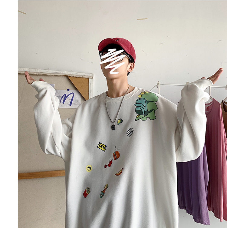 Áo tay dài dáng rộng cổ tròn thời trang phong cách cho nam | BigBuy360 - bigbuy360.vn