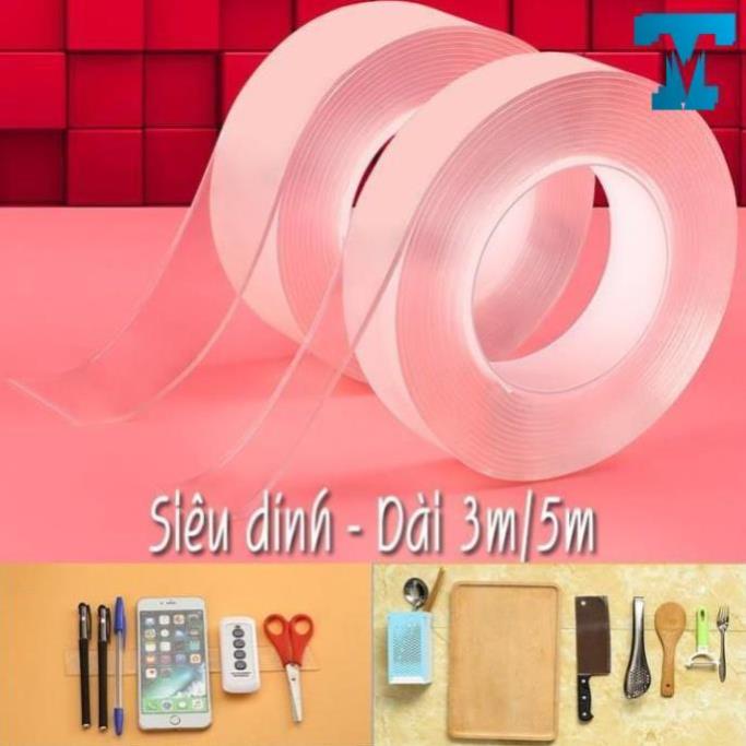 Băng dính nano 2 mặt siêu dính - Băng dính ma thuật - băng keo đa năng thông minh