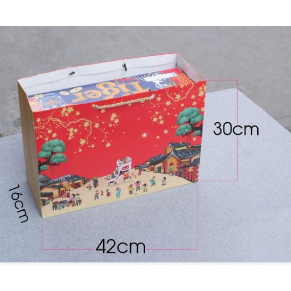 Túi giấy to siêu rẻ (mẫu 9) ngang size XL 30x42x16 cm đựng vừa thùng bia 24 lon