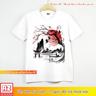 Áo thun in hình Phong cảnh phong cách Nhật Bản - Form rộng F2125