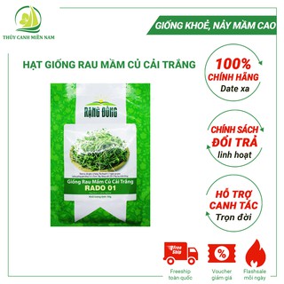 Hạt giống rau mầm củ cải trắng RADO 10 (50g) | Giống Khoẻ, Tỉ Lệ Nảy Mầm Đến 90%, Có Hỗ Trợ Trồng Rau Tại Nhà