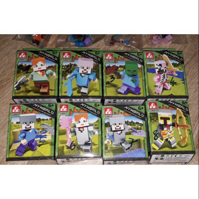 Set 8 hộp lắp ráp LegoMinecraff MyWord giáp 8003 trọn bộ