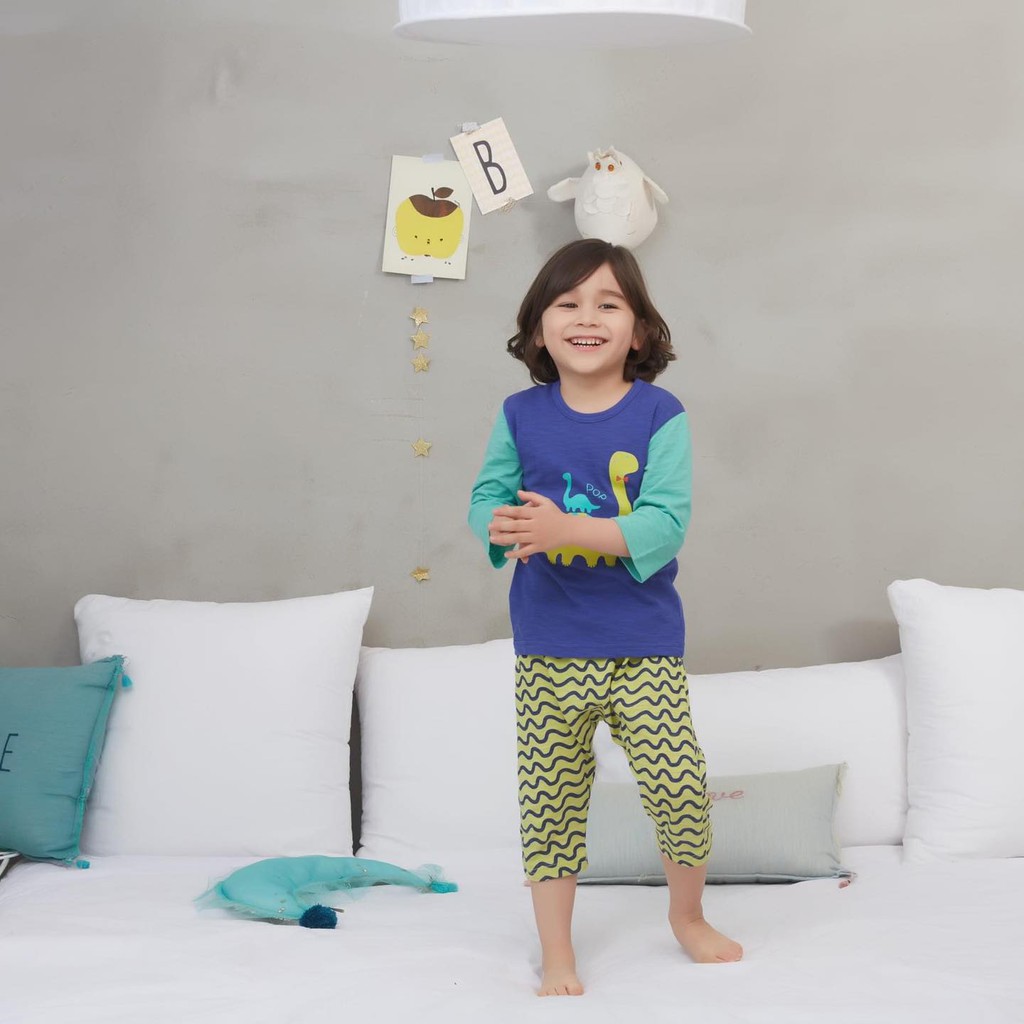 Bộ ngủ lửng cho bé - Họa tiết khủng long - Nhập khẩu Hàn Quốc
