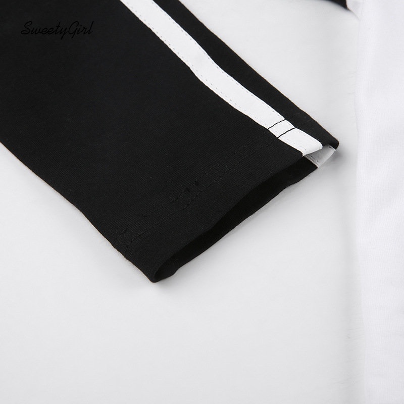 Áo Thun Tay Dài Cổ Chữ V Phối Màu Tương Phản Họa Tiết Kẻ Sọc Thời Trang 2022 Dành Cho Nữ