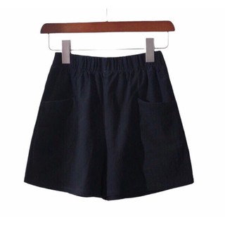 Quần short nữ có túi cạp lưng thun co dãn, chất liệu đũi