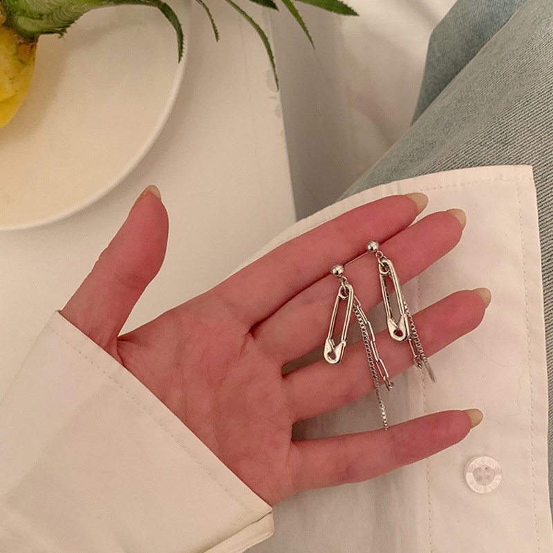 Hoa Tai Dáng Dài Hình Ghim Băng Thời Trang Cho Nữ