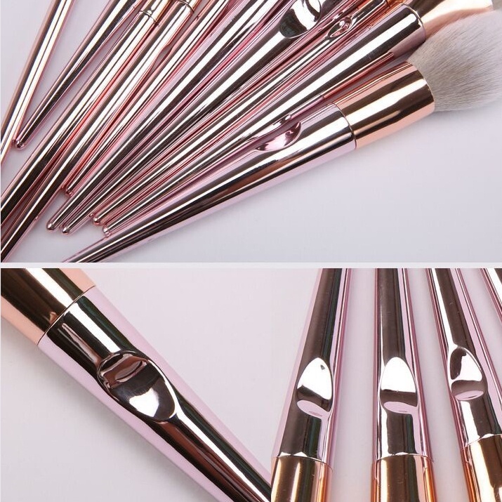 WET N WILD Bộ 10 Cọ Trang Điểm Ướt Và Khô Màu Vàng Hồng Kèm Túi Đựng