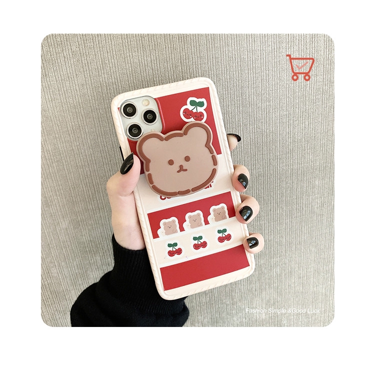 Ốp Điện Thoại In Hình Gấu Và Quả Cherry Xinh Xắn Cho Iphone 7 / 8plus | BigBuy360 - bigbuy360.vn