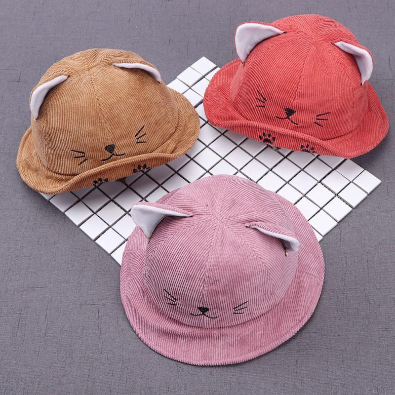 Nón Bucket phối tai mèo đáng yêu cho bé