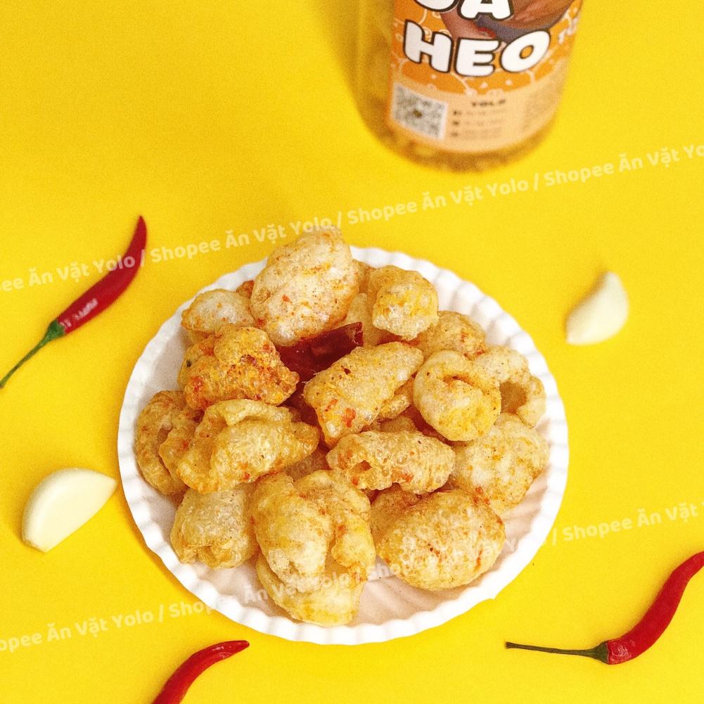 Da heo tỏi ớt hộp 150g - Yolo đồ ăn vặt Hà Nội vừa ngon vừa rẻ