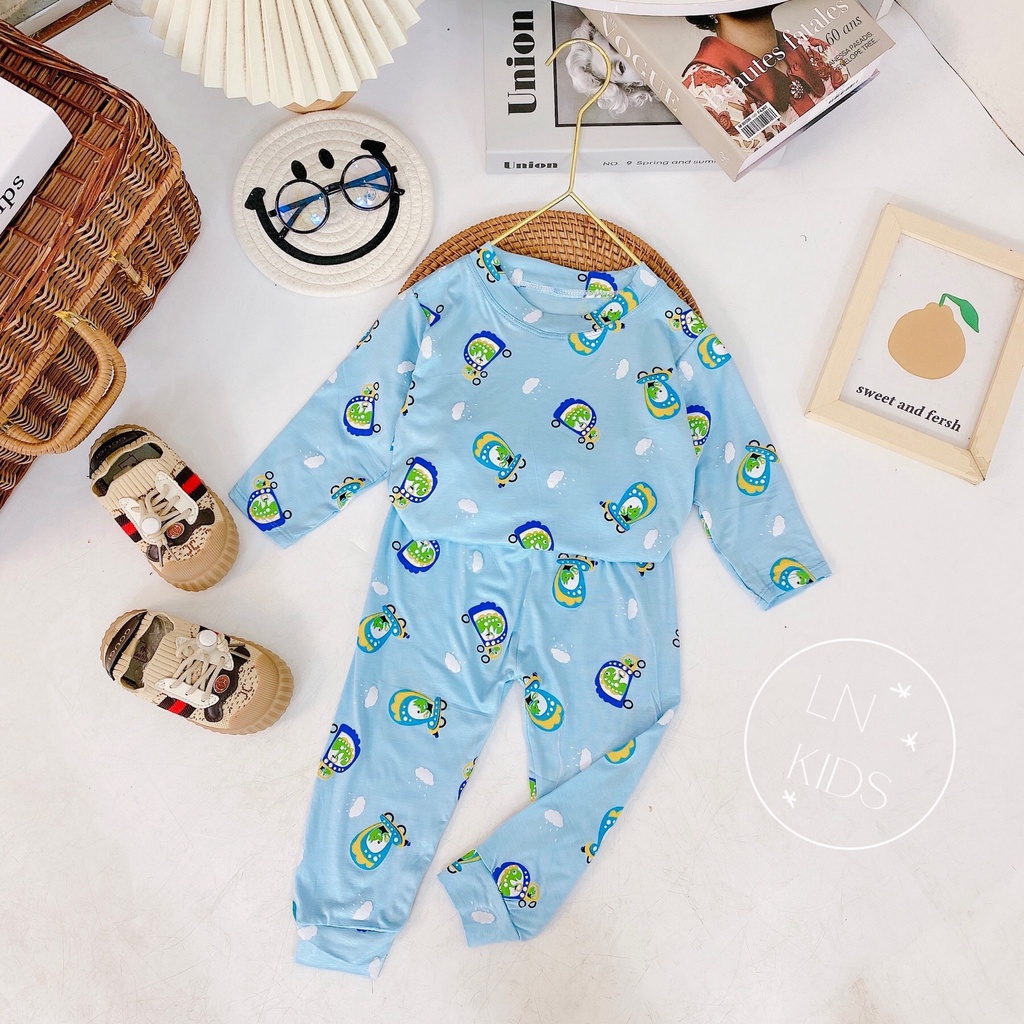 ( sale lẻ size ) Bộ dài tay thun lạnh Minky Mom cho bé trai và gái.