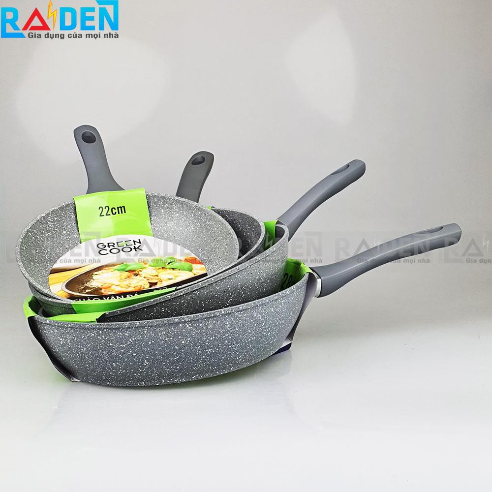 Chảo vân đá đáy từ chống dính GreenCook Size (đường kính) 22 24 26 28cm