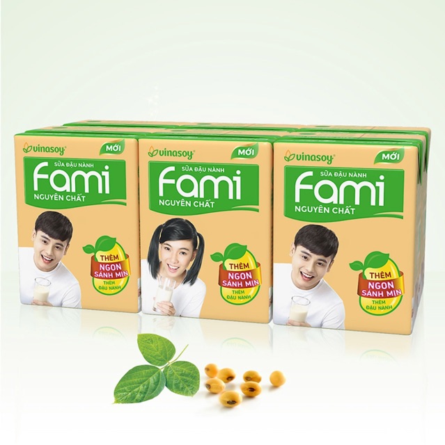 Thùng 36 hộp Sữa đậu nành Fami nguyên chất - 200ml/ hộp