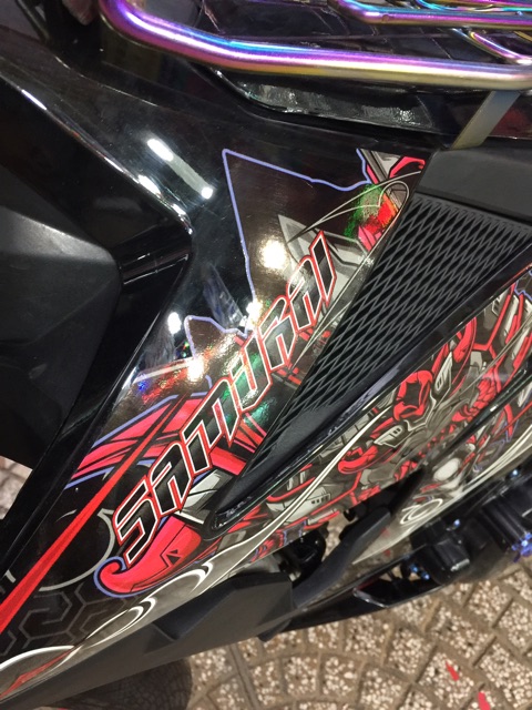 Tem Samurai Satria  Rời xe đen - tem đỏ