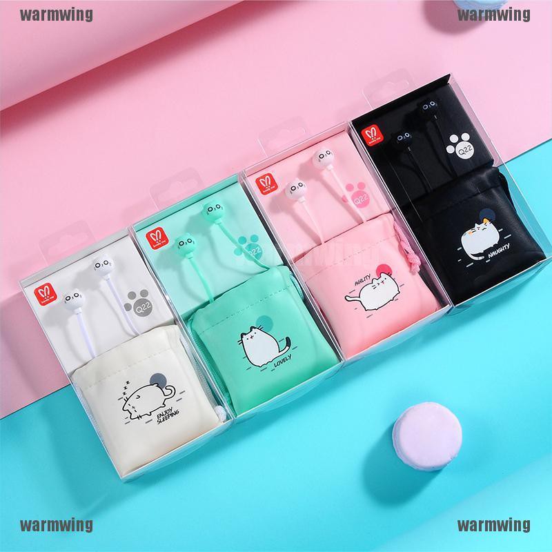 Tai Nghe Điện Thoại Hình Mèo Dễ Thương Có Dây Cho Trẻ Em