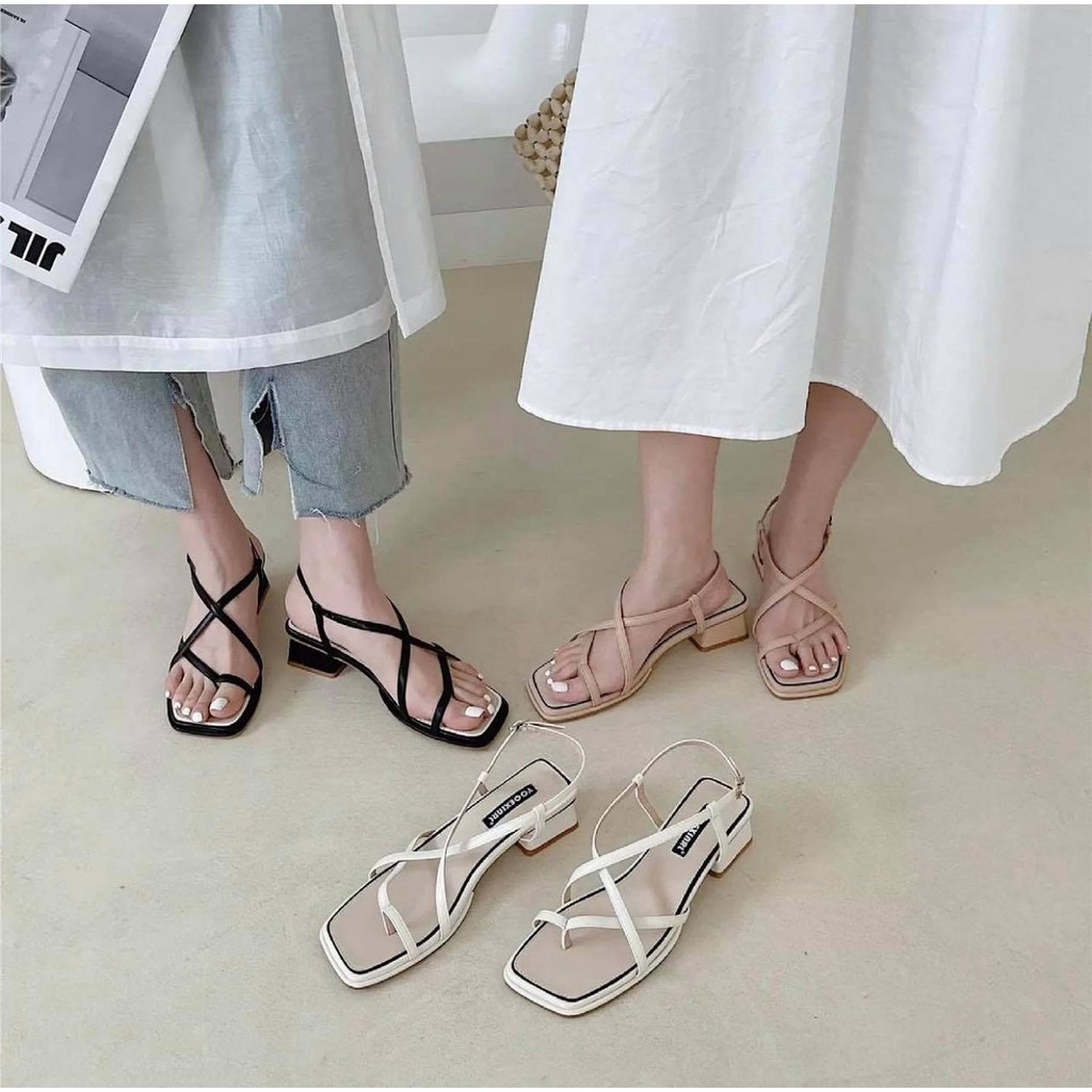 Sandal xỏ ngón mũi vuông 558-79