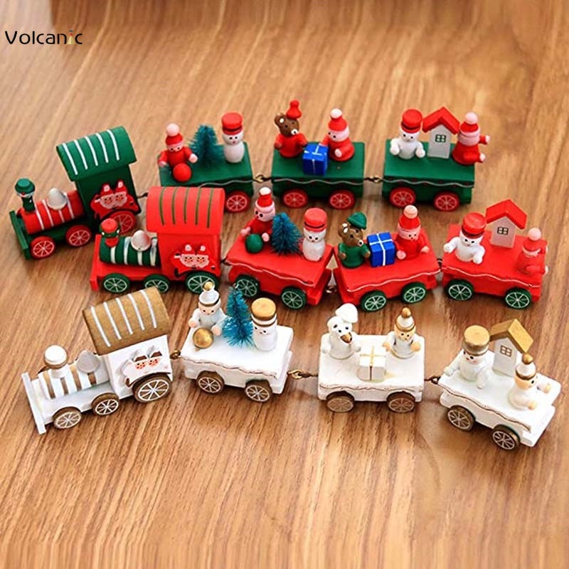 Xe lửa gỗ đồ chơi 4 màu sắc cho bé