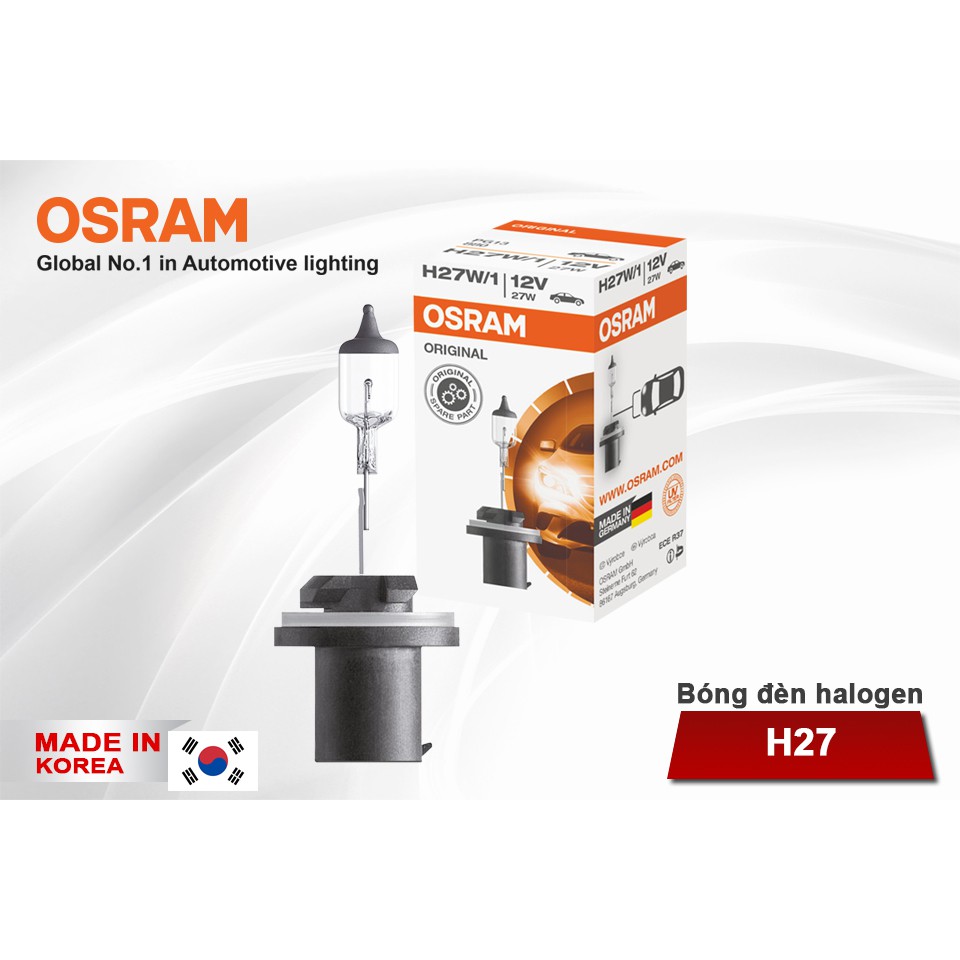 [Mã BMBAU50 giảm 10% đơn 99k] Bóng Đèn Halogen OSRAM Original H27 12V 27W (Chân Thẳng) Nhập Khẩu Chính Hãng