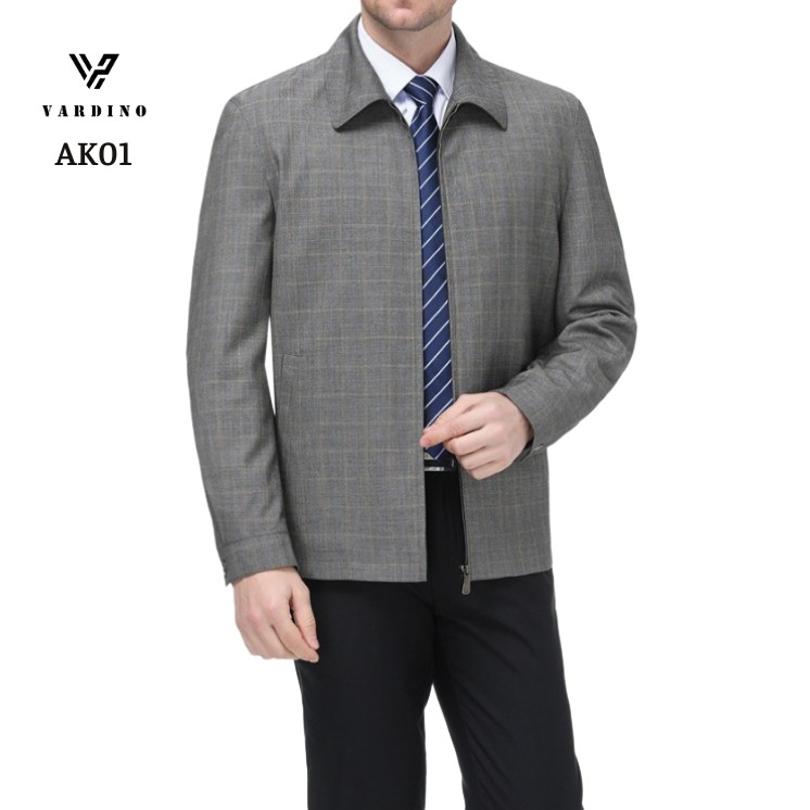 Áo khoác nam cao cấp chính hãng VARDINO cổ bẻ đức dáng ôm xuông suông vừa màu kẻ ô không nhăn vải kaki trung niên ak01 | BigBuy360 - bigbuy360.vn
