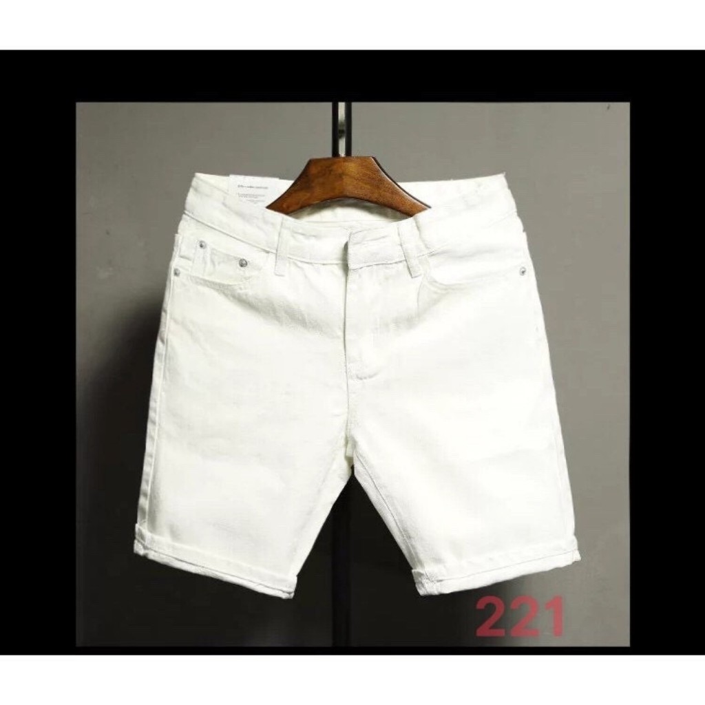 Quần Short Nam SH225JM - JM221JM Short Jean Nam Chất Bò Co Dãn Cao Cấp Đen - Trắng Trơn Hàng Xưởng Tận Gốc JM (44-70KG)