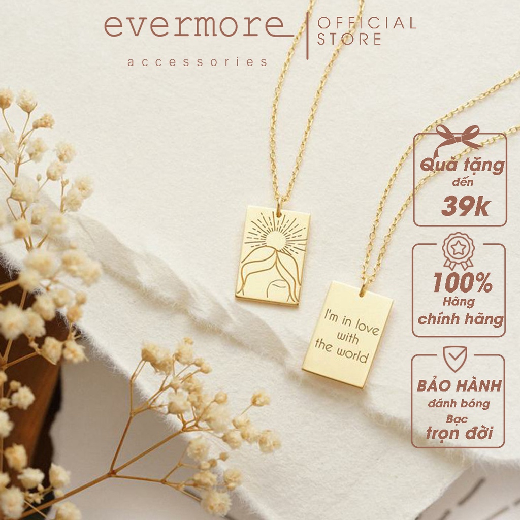 Dây chuyền cao cấp EVERMORE, vòng cổ nữ thần mặt trời, phong cách minimalist, thanh lịch D004