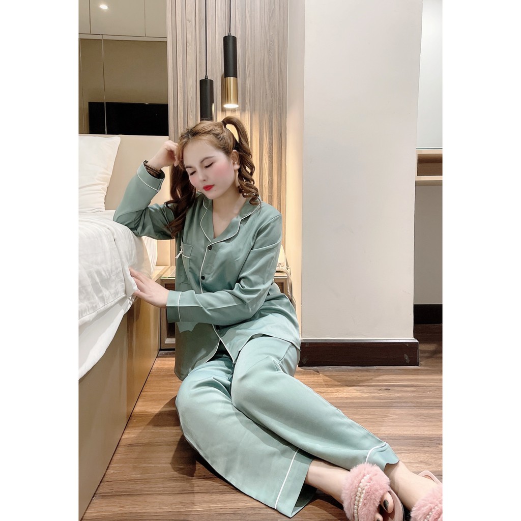 Bộ đồ Pijama cao cấp - Vải Satin Nhung siêu đẹp Calvin Klein - Size 43-60kg