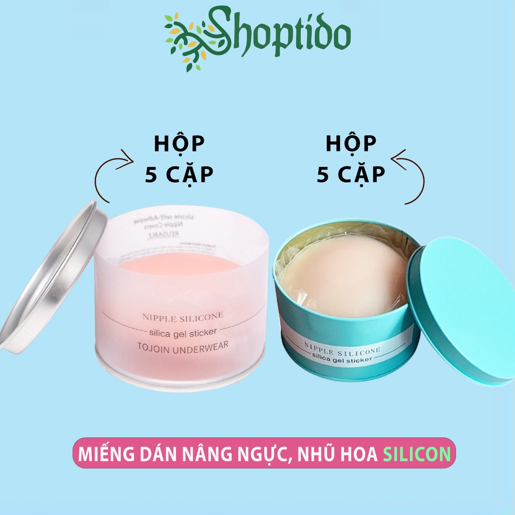 Miếng dán đầu nhũ hoa LATUBO chất liệu Slilicon mềm mại hộp 5 cặp NPP Shoptido