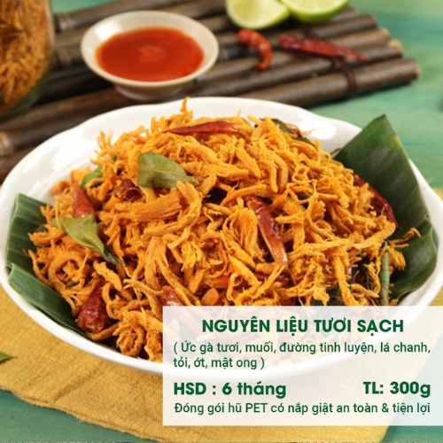 Ăn vặt Hà Nội Việt Nam gà khô lá chanh 300g - 500g thơn ngon đảm bảo ATTP - Orgafoods | BigBuy360 - bigbuy360.vn