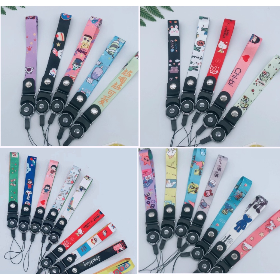 ST5 Dây Đeo Điện Thoại Dây Strap Ngắn 15cm Cute Làm Móc Khóa Móc Điện Thoại name tag