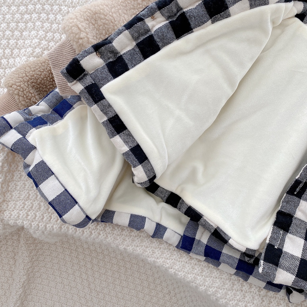 Áo khoác lông cừu lót bông dày dặn giữ ấm cho bé 2023