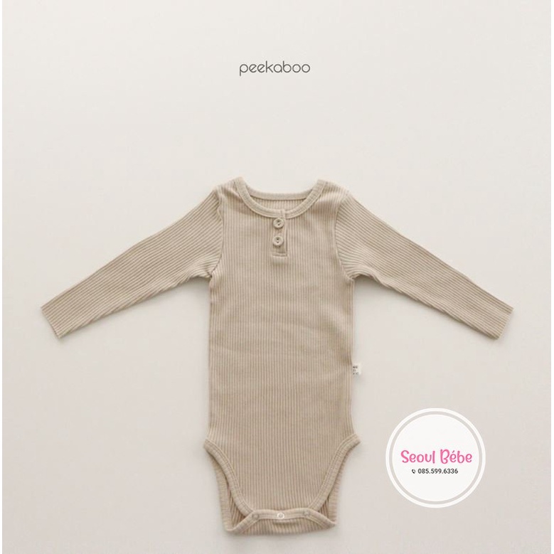 Bộ bodysuit dài tay thu đông chất gân mỏng Golgi Peekaboo made in Korea