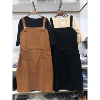 Váy Yếm Nhung Dài 2 Màu