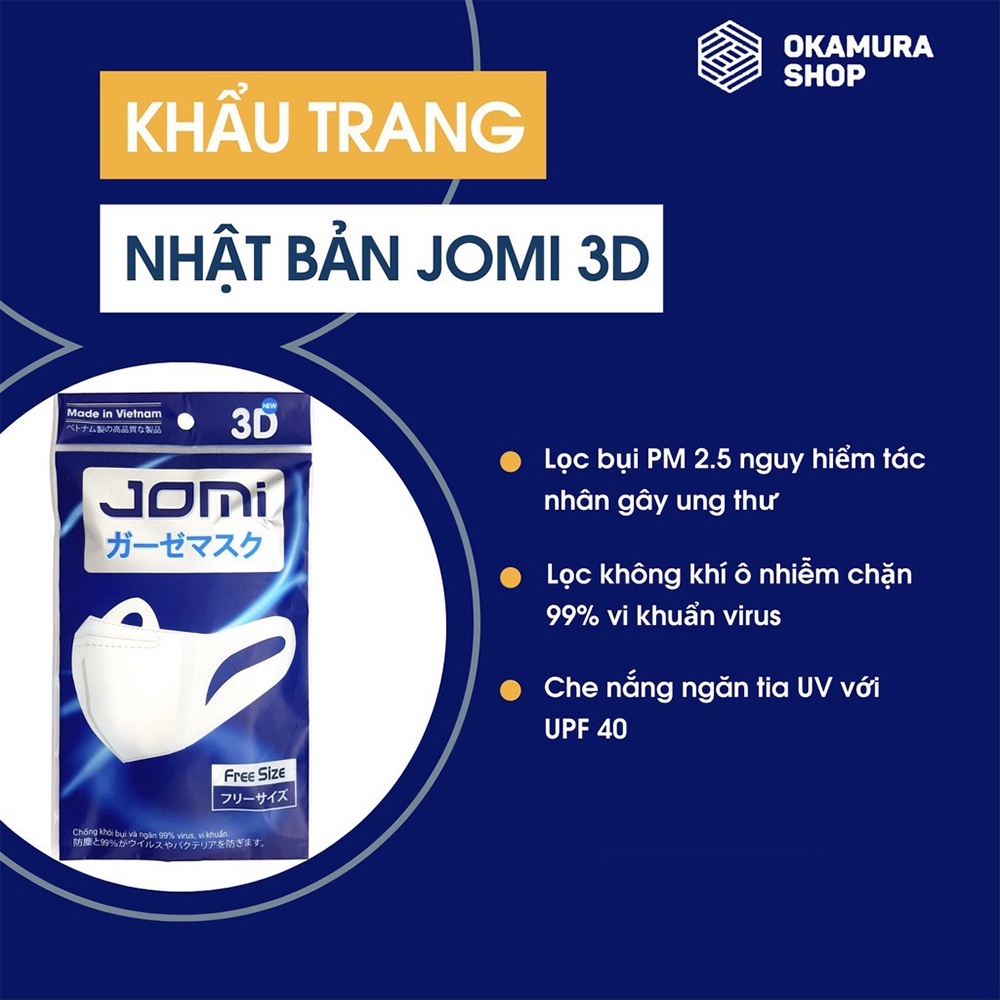 Khẩu trang KF94 khẩu trang y tế 4D Jomi lọc bụi mịn túi 5 cái NPP Tido88