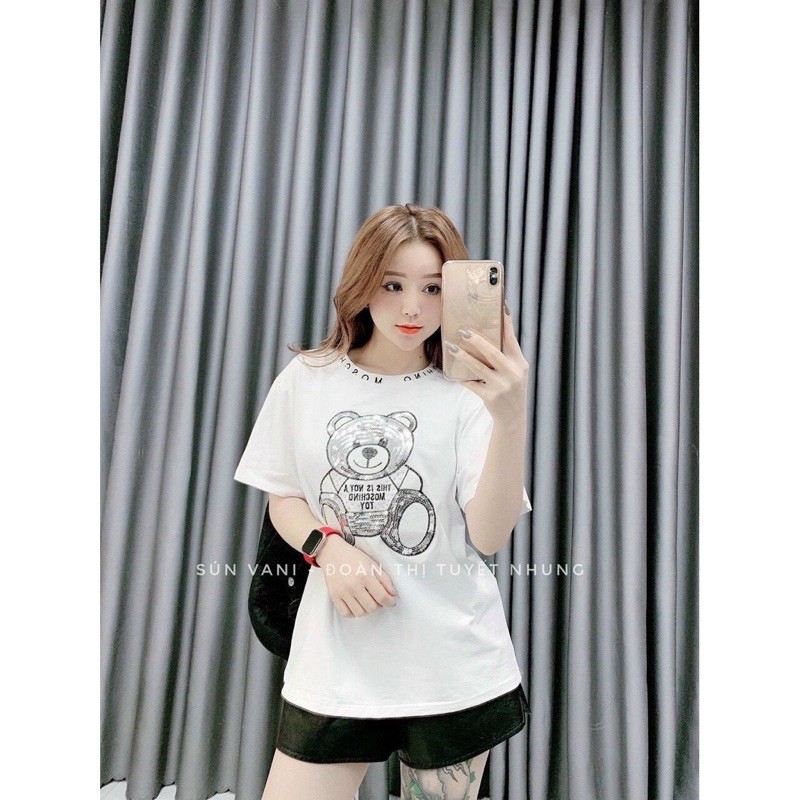 BÁN SỈ ÁO PHÔNG GẤU KIM SA ĐEN/TRẮNG