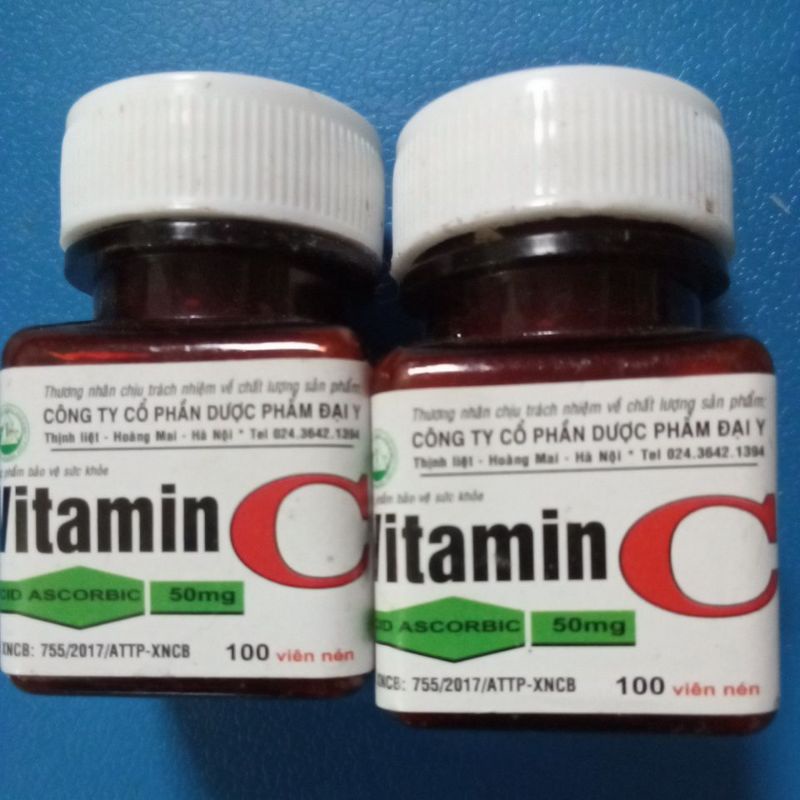 Vitamin C 50mg lọ 100 viên Bổ sung vitamin C tăng cường sức đề kháng cho cơ thể