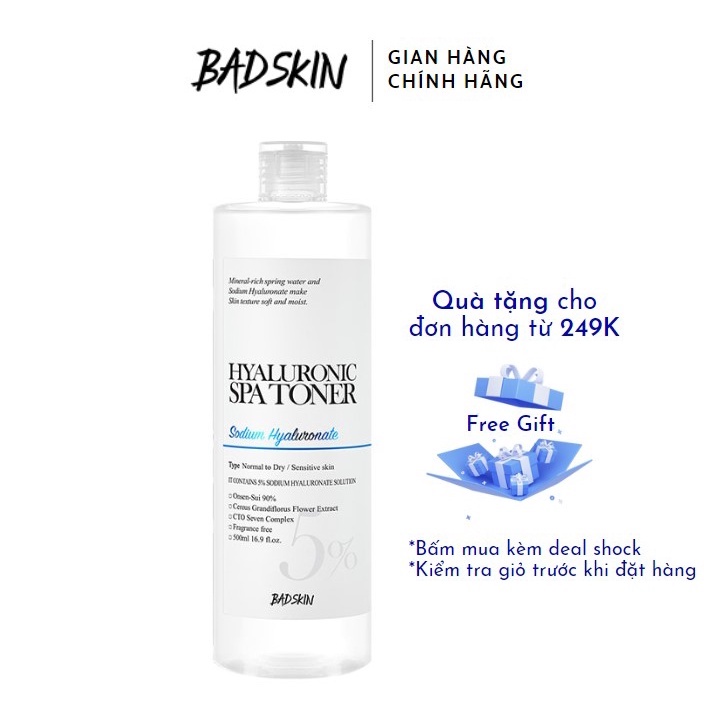 Toner Badskin nước hoa hồng cấp nước căng bóng da Collagen Bomb Ampoule Bad Skin Hyaluronic Spa toner