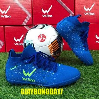 [ FREE SHIP ] Giầy đá bóng cổ cao wika galaxy19.2  đế TF màu trắng phối đỏ đen ( giầy bóng đá sân cỏ nhân tạo cổ chun )
