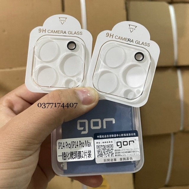Bộ 2 dán kính Gor bảo vệ camera cho iphone 14 Pro Max, 14 Plus, 14 Pro, 14 full bảo vệ cụm camera trong suốt