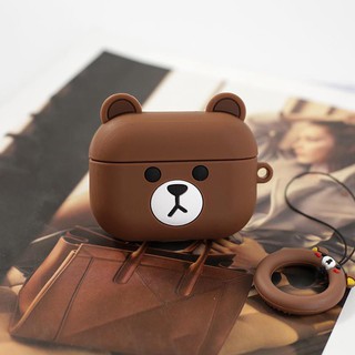 🌟 Case airpods Pro🌟 Vỏ bao airpod pro silicon đựng tai nghe không dây(mã pro gấu nâu 12)