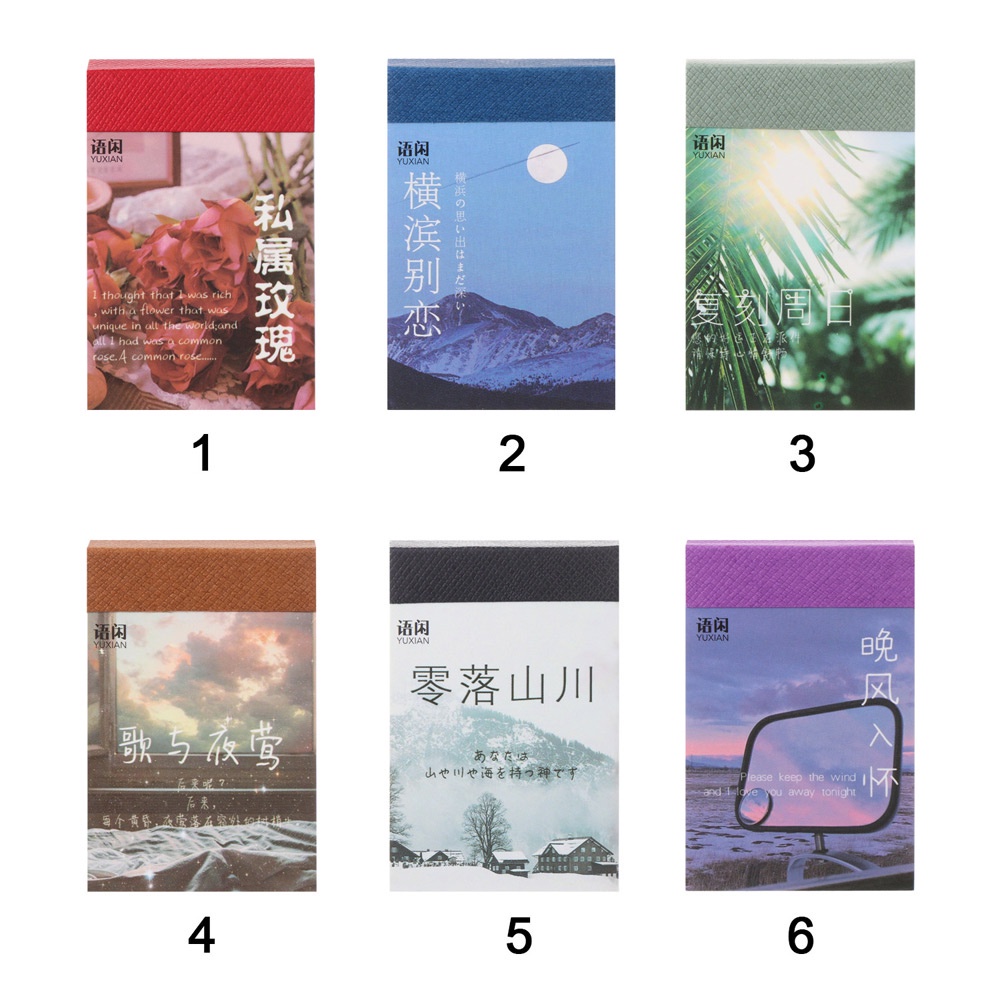 50 Miếng dán tự dính nhiều họa tiết dùng trang trí sổ tay diy