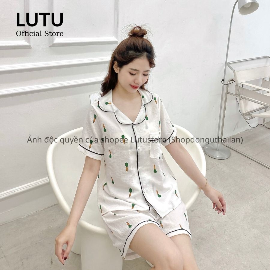 Bộ Ngủ Pijama Mặc Nhà Cộc Tay Chất Đũi Xốp Thoáng Mát Thấm Hút Mồ Hôi Siêu Tốt Họa Tiết Dễ Thương