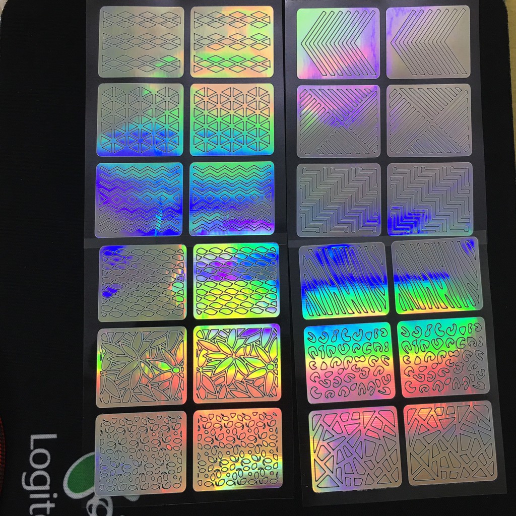 Khuôn vẽ móng tay làm Nail họa tiết độc đáo - set 12 tấm