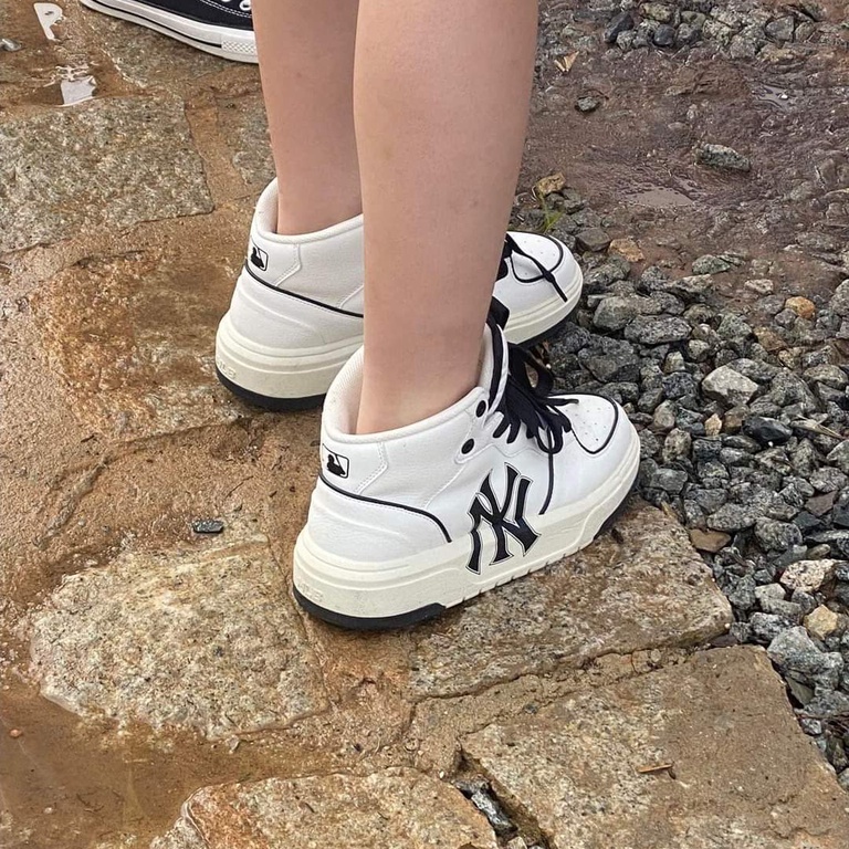 Giày MLB Chunky Liner New York Yankees ‘White Black’ nam nữ , giày M.L.B NY cao cấp size 36_43