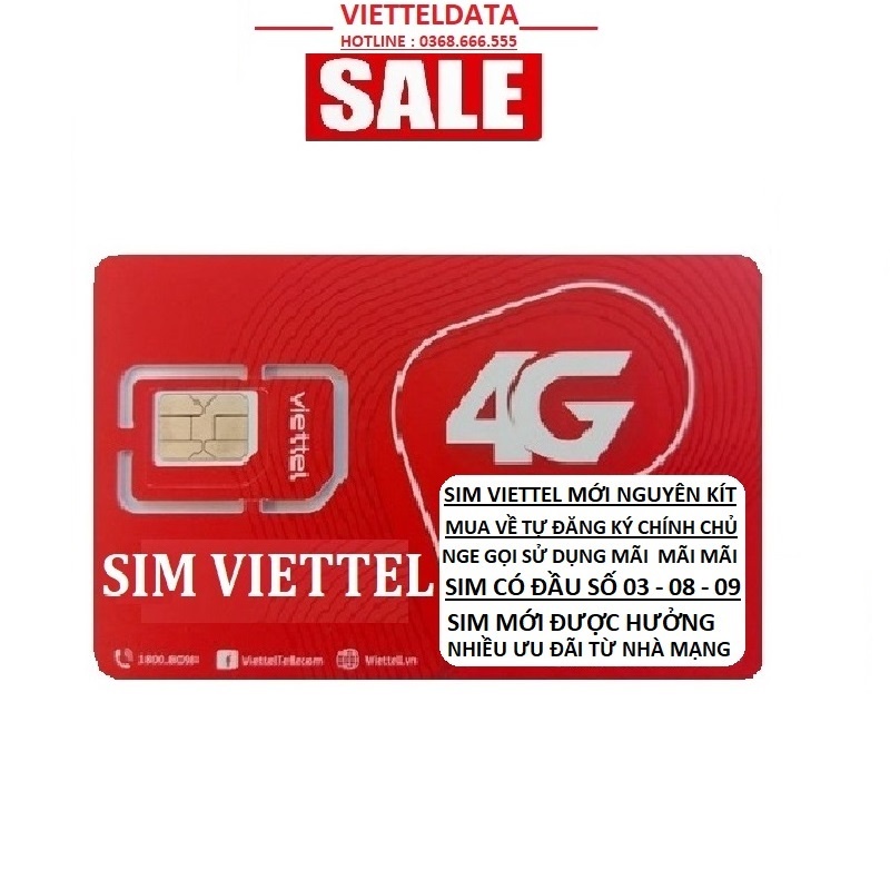 Sim viettel tạo tài khoản nghe gọi mãi mãi sim mới nguyên kít nhà mạng