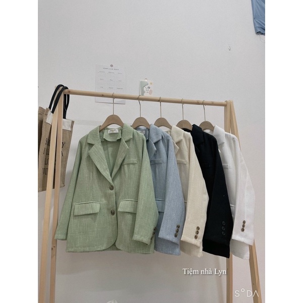 Áo blazer nữ dài tay chất dạ tweed nhiều màu