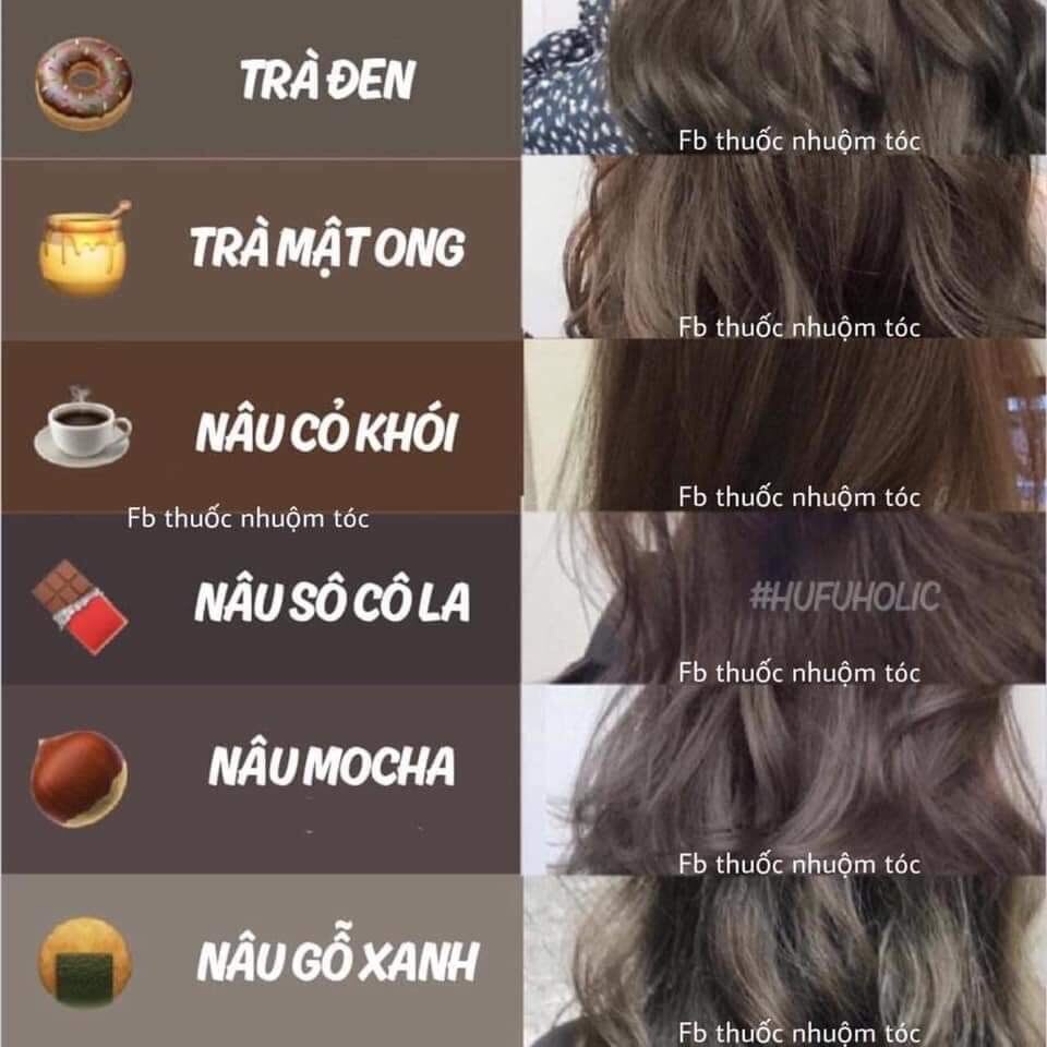 Thuốc nhuộm tóc tại nhà tone nâu hot trend tặng kèm oxy trợ nhuộm và gang tay