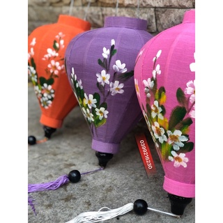 Đèn lồng vẽ tay hoa văn nghệ thuật sắc hoa bốn mùa-30cm