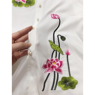 BỘ BÀ BA THÊU HOA SEN
