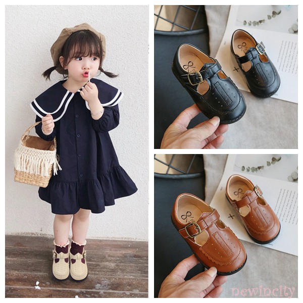 Giày da PU đế mềm phong cách Hàn Quốc dành cho bé gái